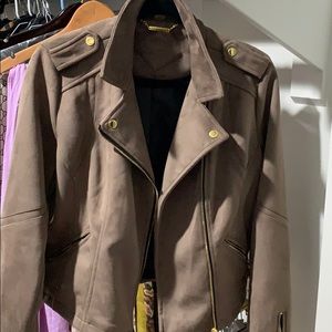 Brown faux suede jacket